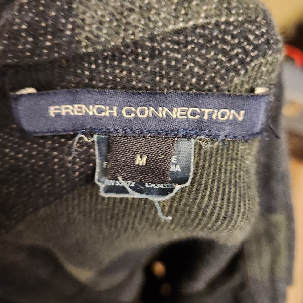 French Connection Plaid Flannel Shirt Dress Tie Belt Green Blue Medium - Picture 2 of 8